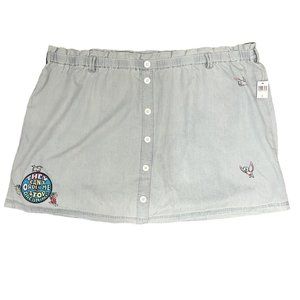 Disney NEW Cinderella Themed Chambray Button A-Line Mini Skirt - Size 2X